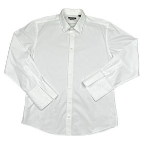 Indochino Men's Button p Textured White Dress Shirt Size 18.5 34.5 - 37